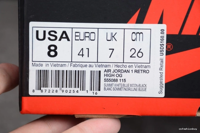 Moon Jordan High 1 555088-115 OG Air Retro Blue 1212